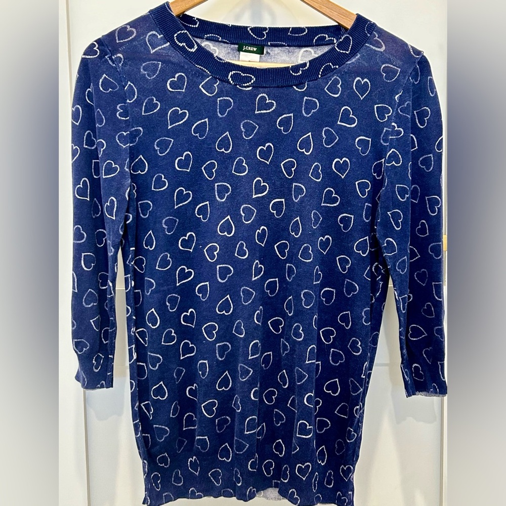 Jcrew Tippi sweater. Size Small. Heart pattern